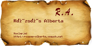 Rózsás Alberta névjegykártya
